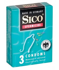 Plemnikobójcze Prezerwatywy Sico Spermicide 3 sztuki